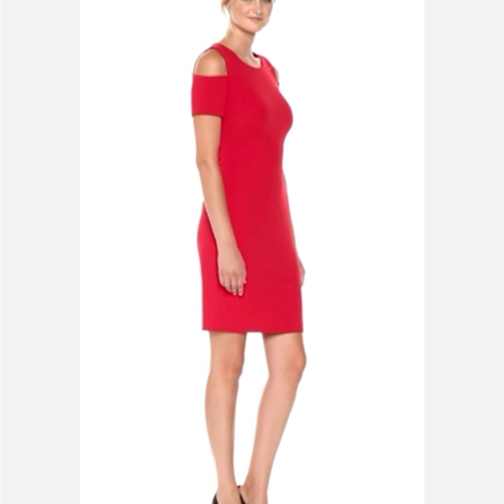 NWT Calvin Klein Red Cold Shoulder dress size 4